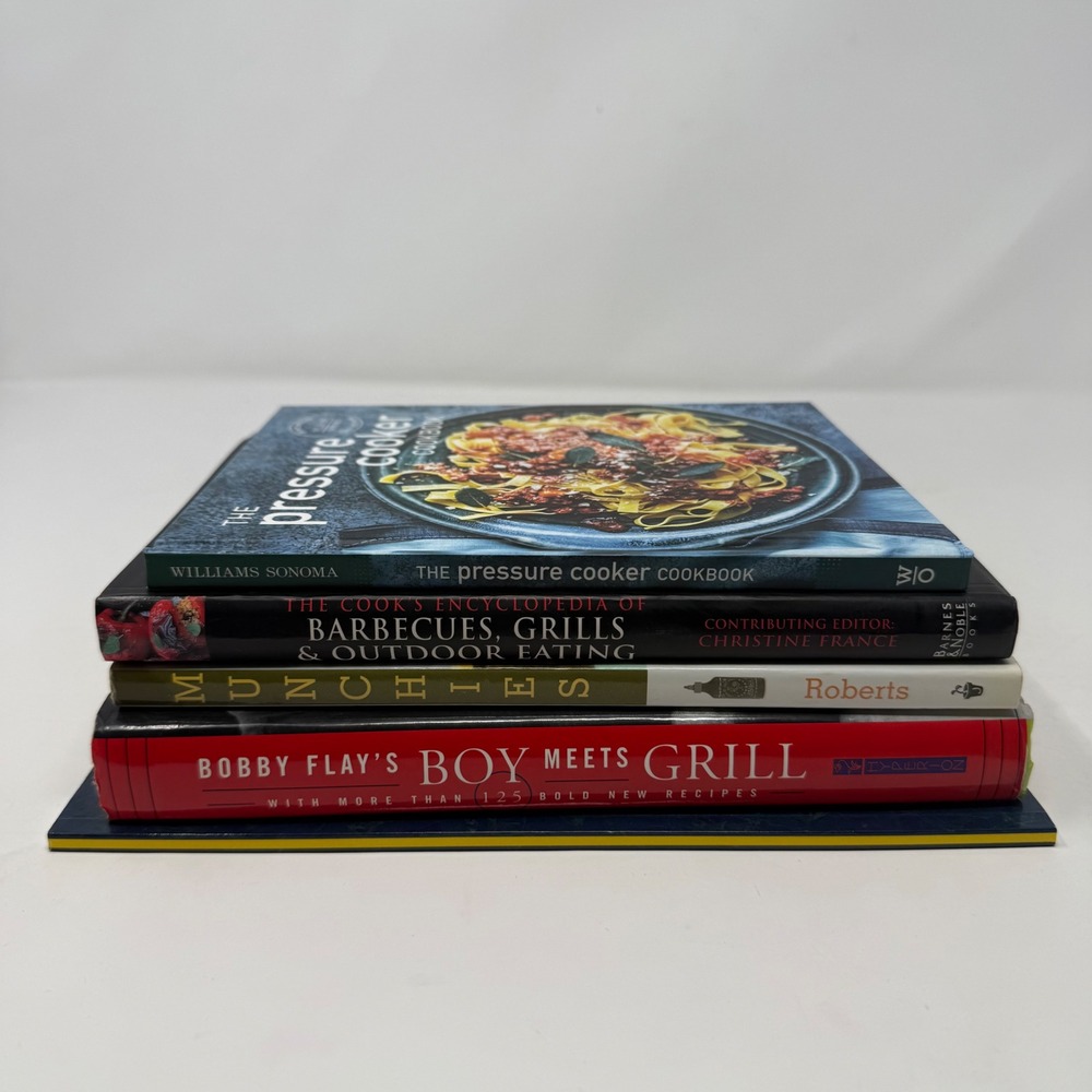 Cookbook Lot of 5 Bobby Flay Big Green Egg Williams Sonoma Pressure Cooker BBQ